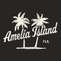 Amelia Island Florida Vintage 70s Palm Trees Ladies Fitted T-shirt | Artistshot