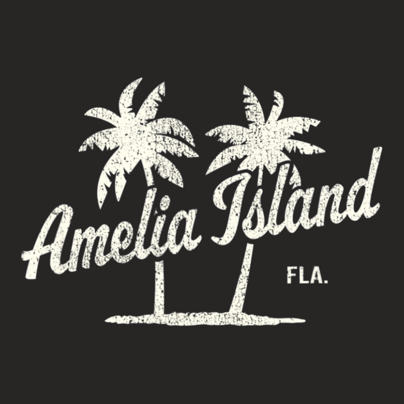 Amelia Island Florida Vintage 70s Palm Trees Ladies Fitted T-Shirt by michaelyounger19 | Artistshot