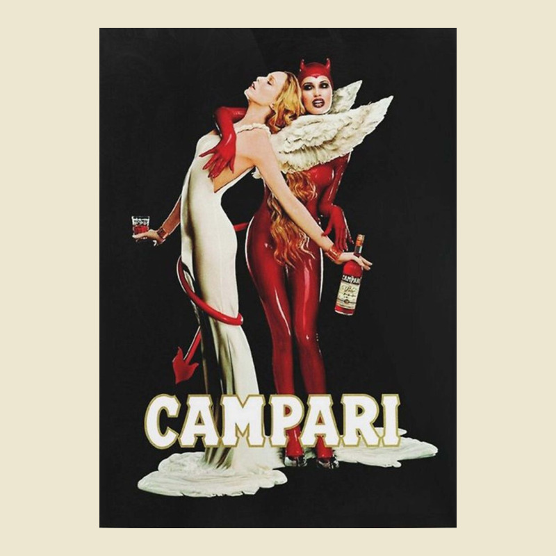 Vintage Campari Italian Bitters Aperitif Angel And Devil Rb Cropped Hoodie by evanasdonna | Artistshot