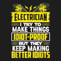 Funny Electrician Art Men Dad Lineman Electronics Engineers Classic T-shirt | Artistshot