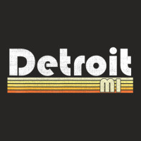 Detroit Michigan Retro Style City Town Vintage Pride 70s 80s Ladies Fitted T-shirt | Artistshot