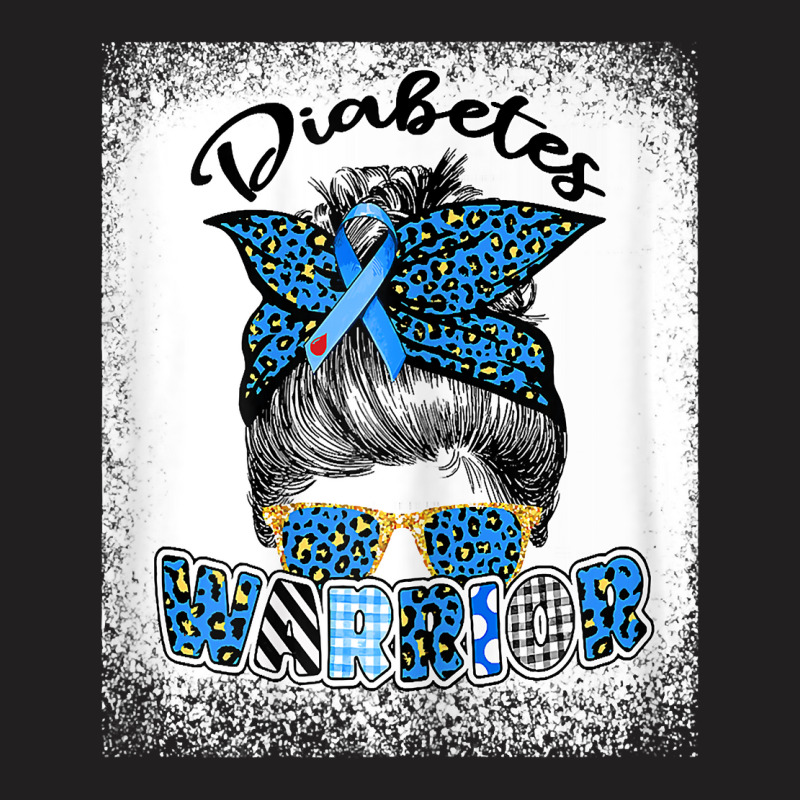 Womens Diabetes Awareness Month Type T1d T2d Messy Bun Warrior T Shirt T-shirt | Artistshot