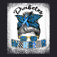 Womens Diabetes Awareness Month Type T1d T2d Messy Bun Warrior T Shirt Unisex Sherpa-lined Denim Jacket | Artistshot