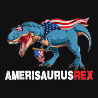 Funny Dinosaur 4th Of July Kids Boys Men Amerisaurus T Rex Landscape Canvas Print | Artistshot