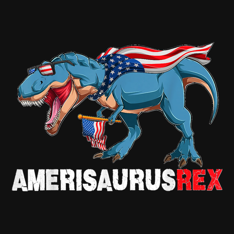 Funny Dinosaur 4th Of July Kids Boys Men Amerisaurus T Rex Landscape Canvas Print | Artistshot