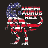 Funny Dinosaur 4th Of July American Flag Amerisaurus T Rex Tank Top | Artistshot