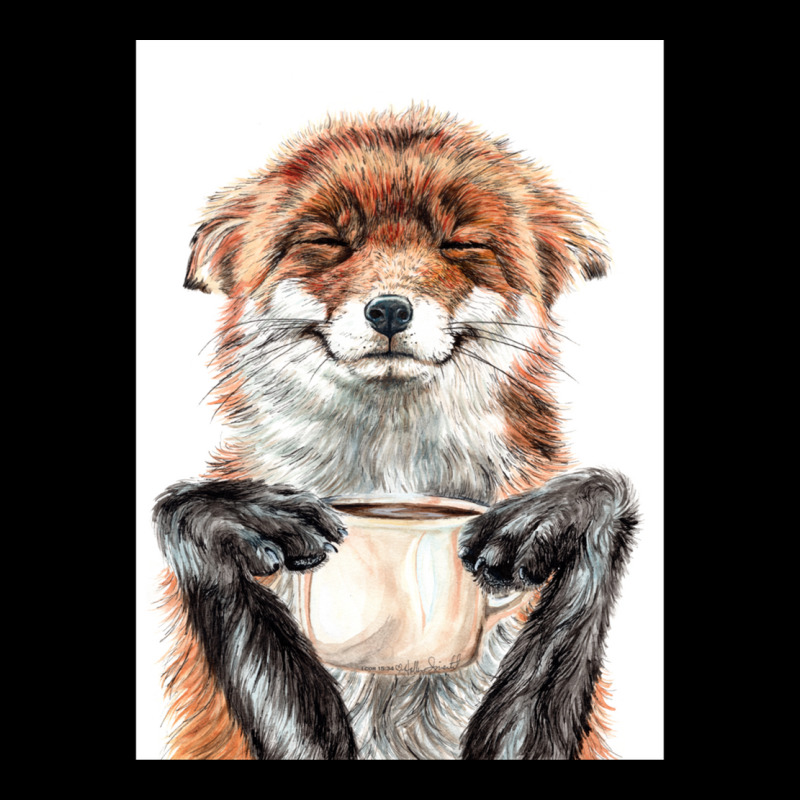 Morning Fox - Cute Coffee Animal Cropped Sweater by MichaelSchales | Artistshot