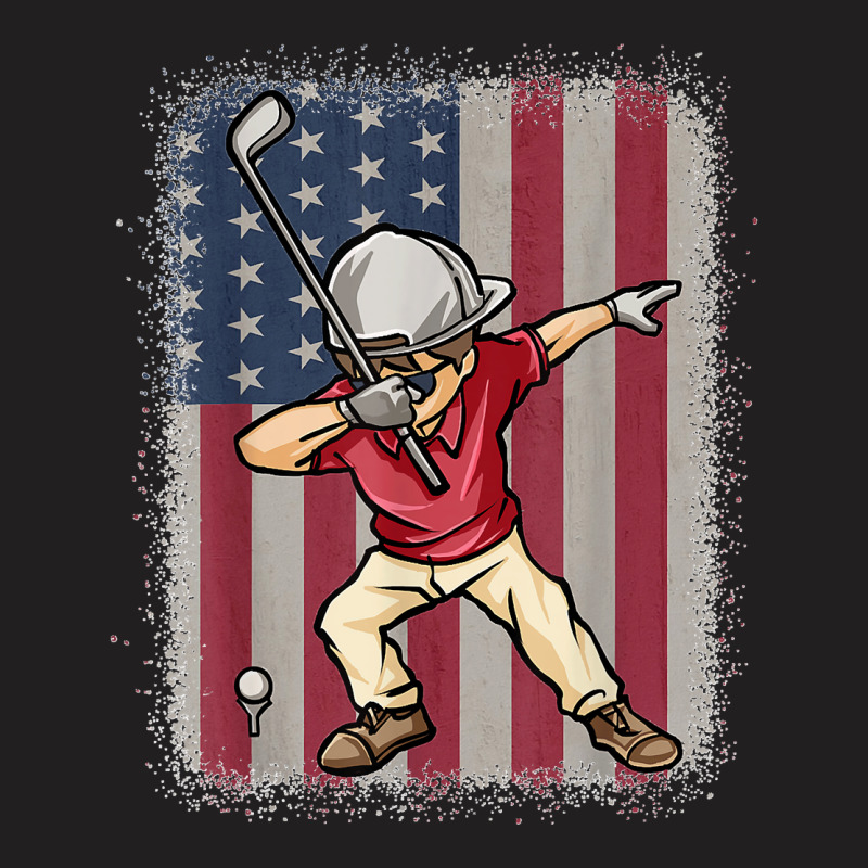 Funny Dabbing Golf Player American Flag Golfer Golfing T-shirt | Artistshot