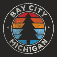 Bay City Michigan Mi Vintage Retro 70s Ladies Fitted T-shirt | Artistshot