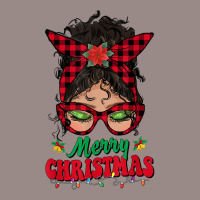 Merry Christmas Messy Bun Women Buffalo Plaid Red Pajamas T Shirt Vintage T-shirt | Artistshot