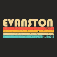 Evanston Il Illinois City Home Roots Retro 70s 80s Ladies Fitted T-shirt | Artistshot