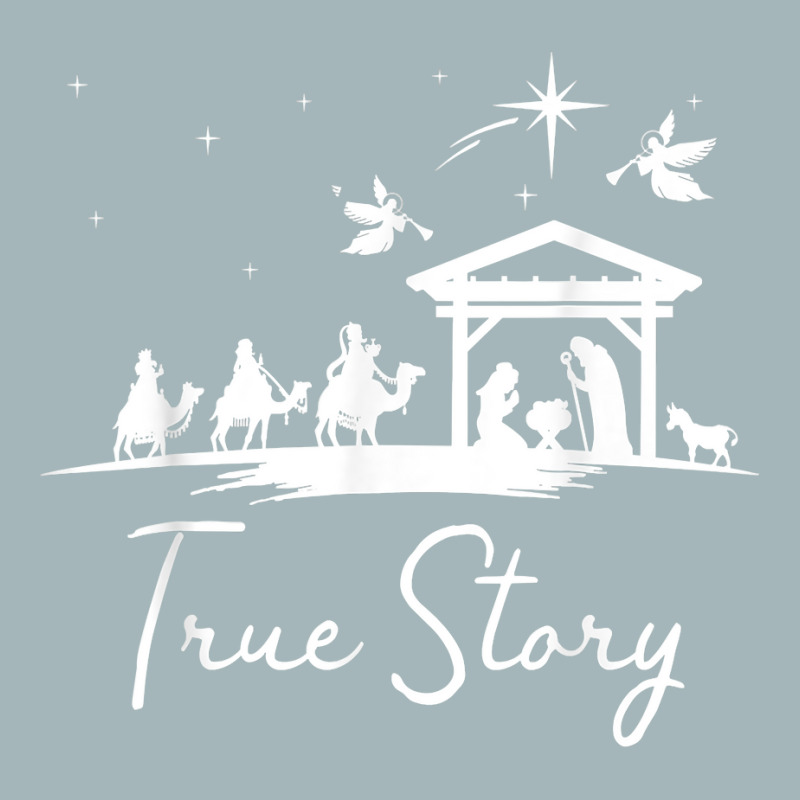 Christmas Nativity True Story Of Jesus Birth T Shirt Unisex Sherpa-Lined Denim Jacket by erinlorrai | Artistshot