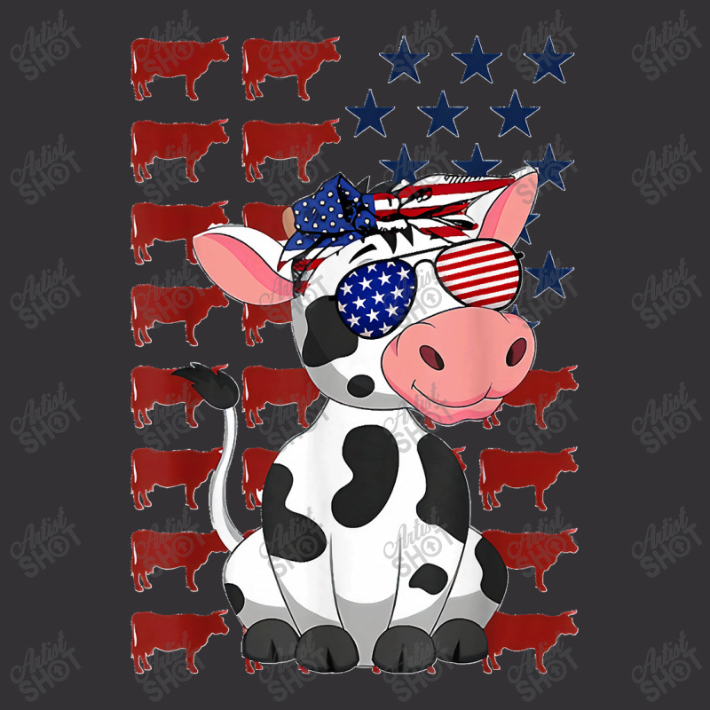 Funny Dairy Cows 4th Of July Costumes Usa Flag Dairy Cows Vintage Short | Artistshot