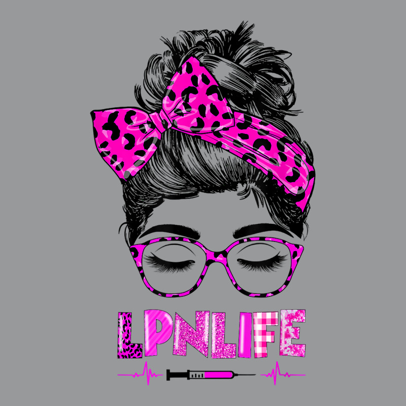 Lpn Life Nurse Women Messy Bun Leopard Rn Cna Lpn Healthcare T Shirt Crewneck Sweatshirt | Artistshot