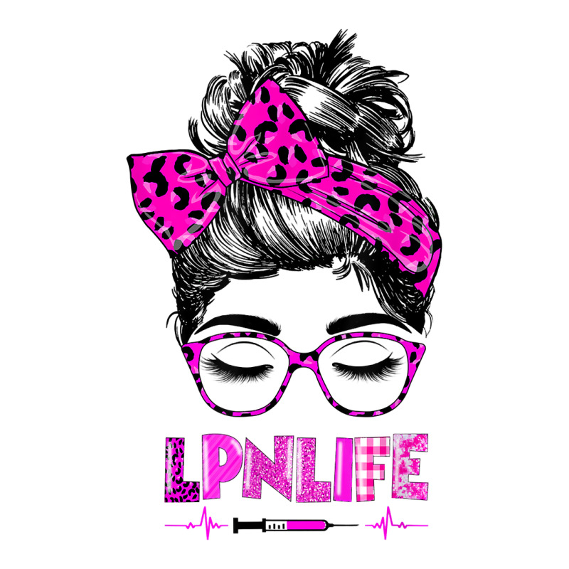 Lpn Life Nurse Women Messy Bun Leopard Rn Cna Lpn Healthcare T Shirt Men's 3/4 Sleeve Pajama Set | Artistshot