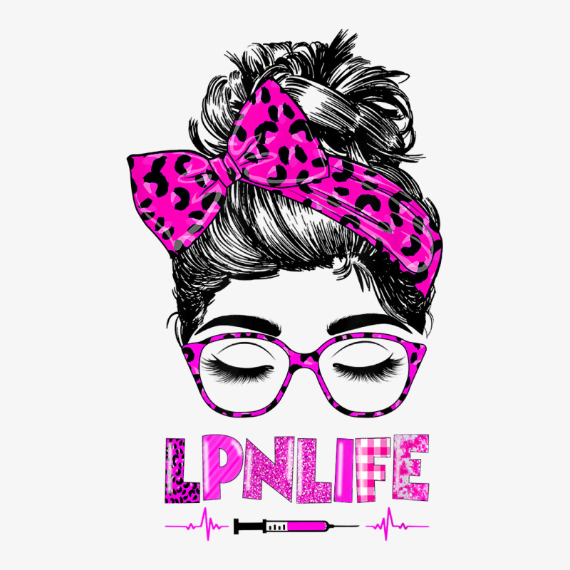 Lpn Life Nurse Women Messy Bun Leopard Rn Cna Lpn Healthcare T Shirt Champion Hoodie | Artistshot