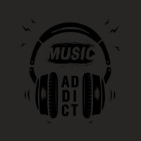 Music Addict Headphone Retro Black Ladies Fitted T-shirt | Artistshot