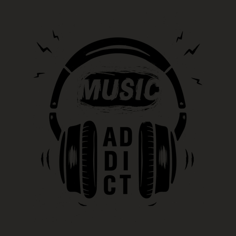 Music Addict Headphone Retro Black Ladies Fitted T-Shirt by MaryBirdsell | Artistshot