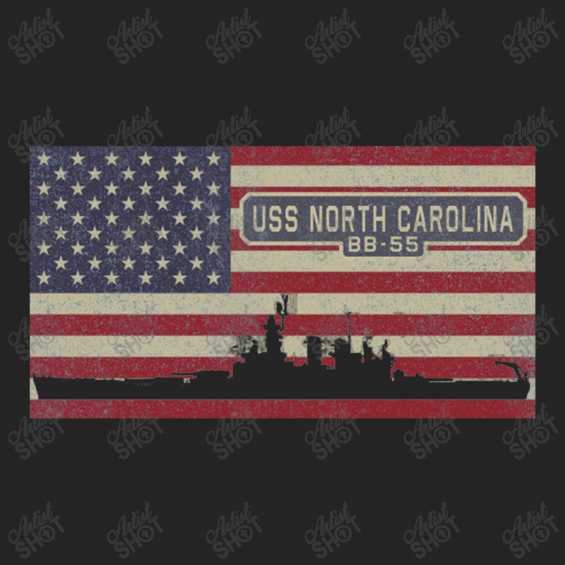 Uss North Carolina Bb 55 Us Navy Battleship Vintage American Flag Gift 3/4 Sleeve Shirt | Artistshot