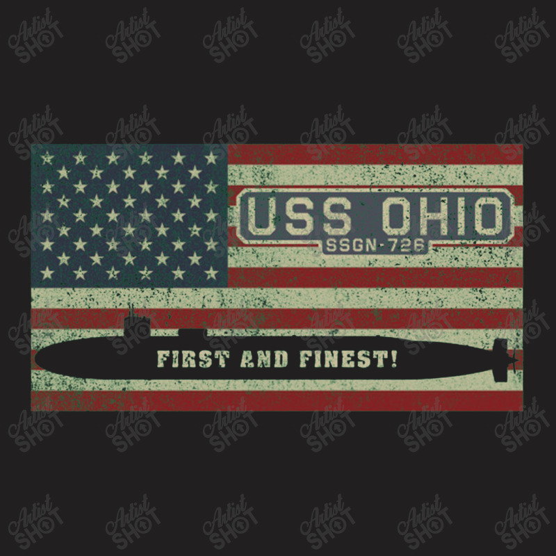 Uss Ohio Ssgn 726 Ballistic Missile Submarine American Flag Gift T-shirt | Artistshot