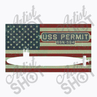 Uss Permit Ssn 594 Nuclear Submarine Vintage American Flag Gift T-shirt | Artistshot