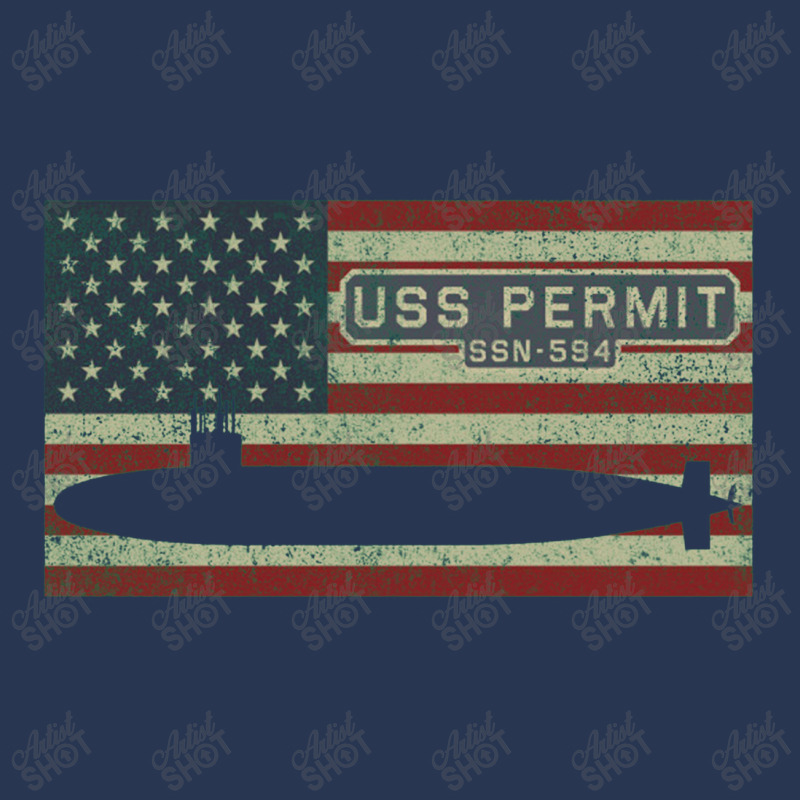 Uss Permit Ssn 594 Nuclear Submarine Vintage American Flag Gift Men Denim Jacket | Artistshot