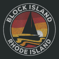 Block Island Rhode Island Vintage Sailboat 70s Retro Sunset Women's Triblend Scoop T-shirt | Artistshot