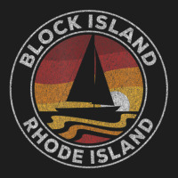 Block Island Rhode Island Vintage Sailboat 70s Retro Sunset Classic T-shirt | Artistshot