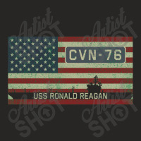 Uss Ronald Reagan Cvn 76 Vintage American Flag Gift Ladies Fitted T-shirt | Artistshot