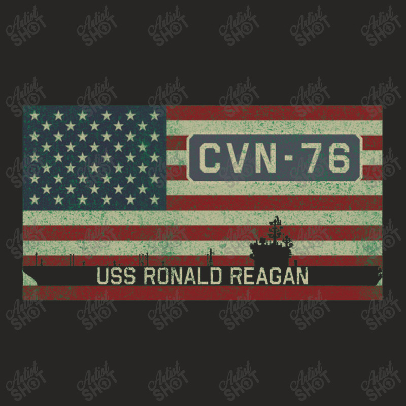 Uss Ronald Reagan Cvn 76 Vintage American Flag Gift Ladies Fitted T-Shirt by kudaponijengkulit | Artistshot