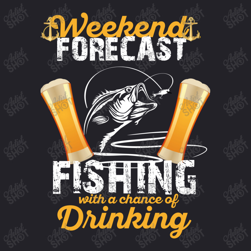 Weekend Forecast Fishing With A Chance Of Drinking Unisex Sherpa-lined Denim Jacket | Artistshot