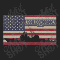 Uss Ticonderoga Cg 47 Navy Ship Vintage American Flag Gift 3/4 Sleeve Shirt | Artistshot