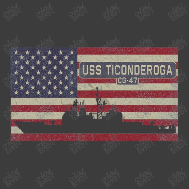 Uss Ticonderoga Cg 47 Navy Ship Vintage American Flag Gift Men's Polo Shirt | Artistshot