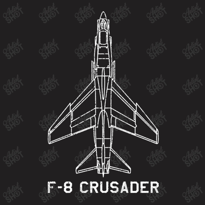 Vought F 8 Crusader Airplane Aircraft Blueprint Plane Art T-shirt | Artistshot