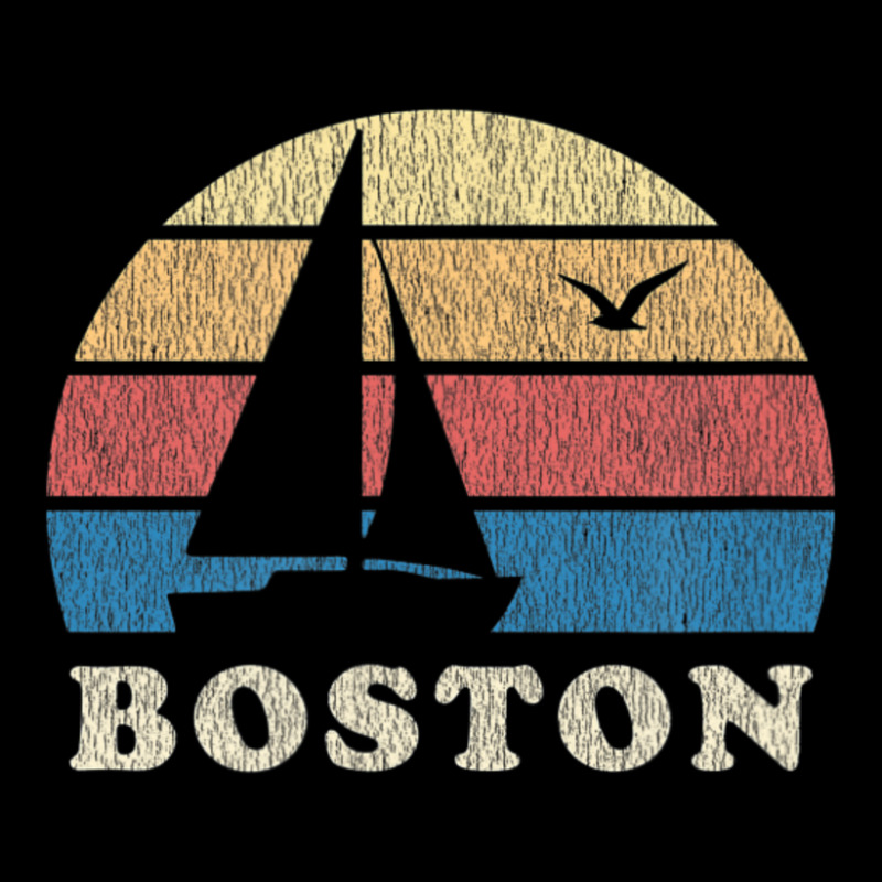 Boston Ma Vintage Sailboat 70s Throwback Sunset Adjustable Cap | Artistshot