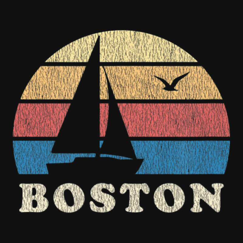 Boston Ma Vintage Sailboat 70s Throwback Sunset Graphic T-shirt | Artistshot