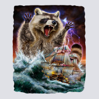 Monster Raccoon As Kraken Attack A War Ship At High Seas Bucket Hat | Artistshot