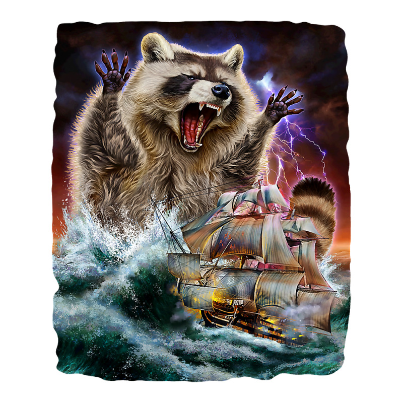 Monster Raccoon As Kraken Attack A War Ship At High Seas Crop Top by AlejandroArtist | Artistshot