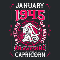 January 1945 75 Years Of Being Capricorn Crewneck Sweatshirt | Artistshot