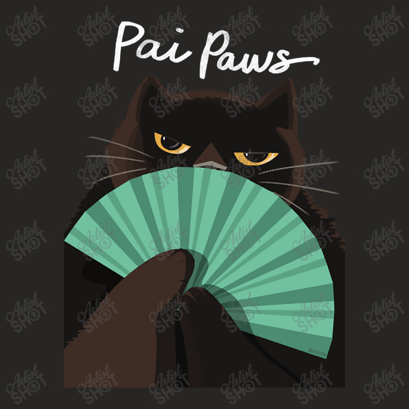 Pai Paws Black Cat Ladies Fitted T-Shirt by macklinsampson | Artistshot