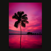 Palm Tree At A Sunset Scorecard Crop Tee | Artistshot