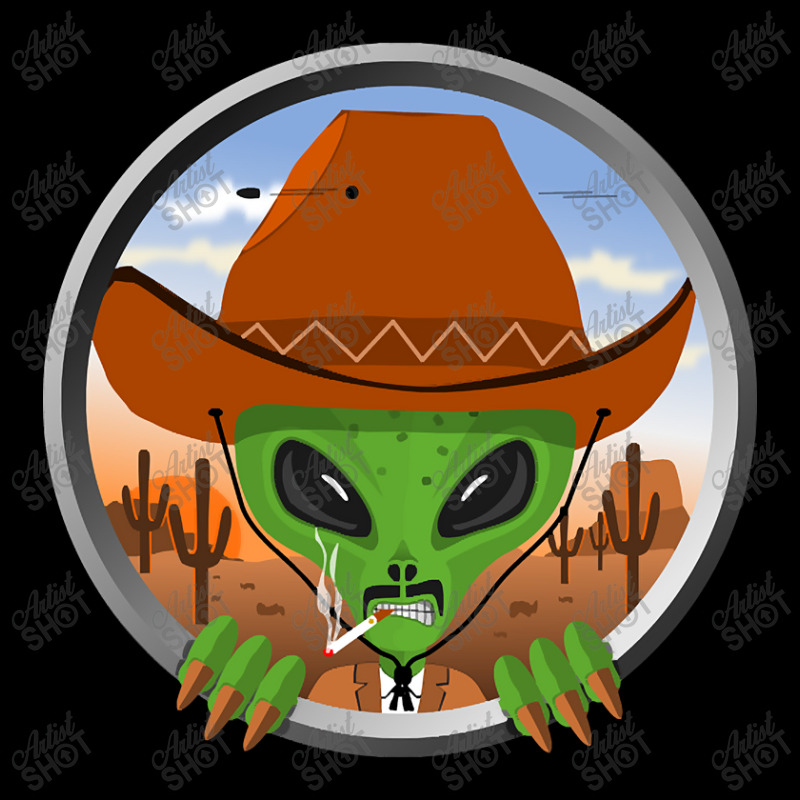 Alien Cowboy Getting Shot Cropped Sweater by laurynvanhoose | Artistshot