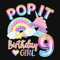 Kids Pop It 9th Year Old Birthday Girl For Pop Party Theme Graphic T-shirt | Artistshot