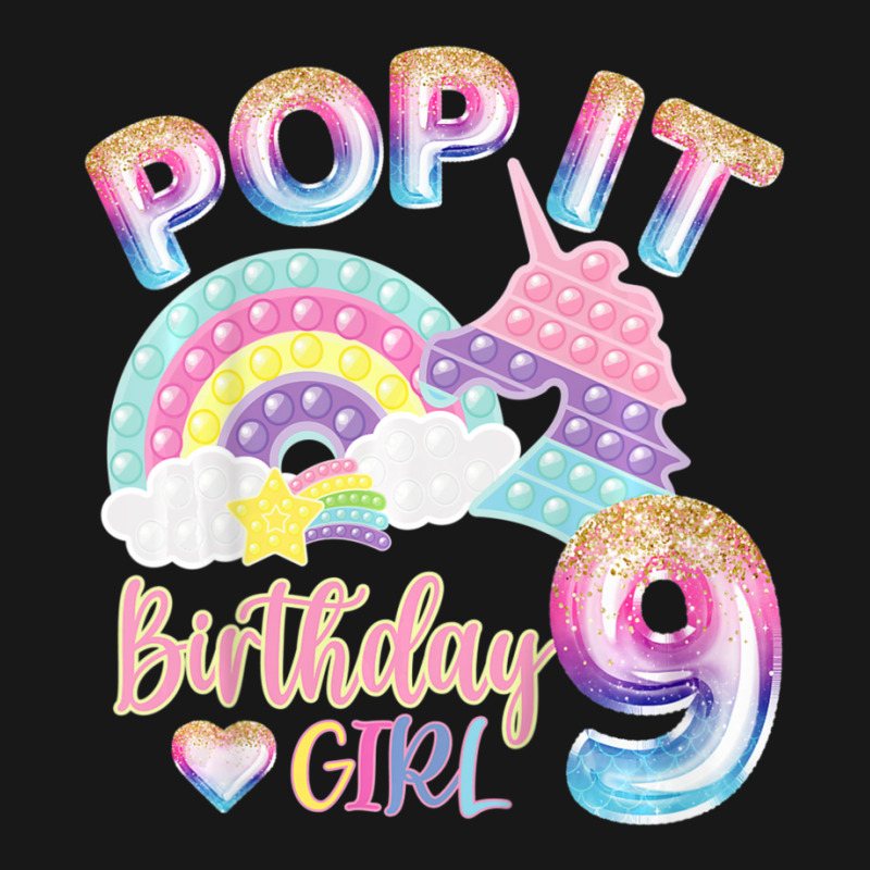 Kids Pop It 9th Year Old Birthday Girl For Pop Party Theme Flannel Shirt | Artistshot