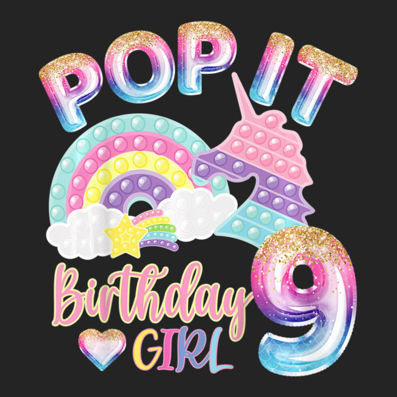 Kids Pop It 9th Year Old Birthday Girl For Pop Party Theme 3/4 Sleeve Shirt | Artistshot