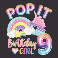 Kids Pop It 9th Year Old Birthday Girl For Pop Party Theme Vintage Short | Artistshot