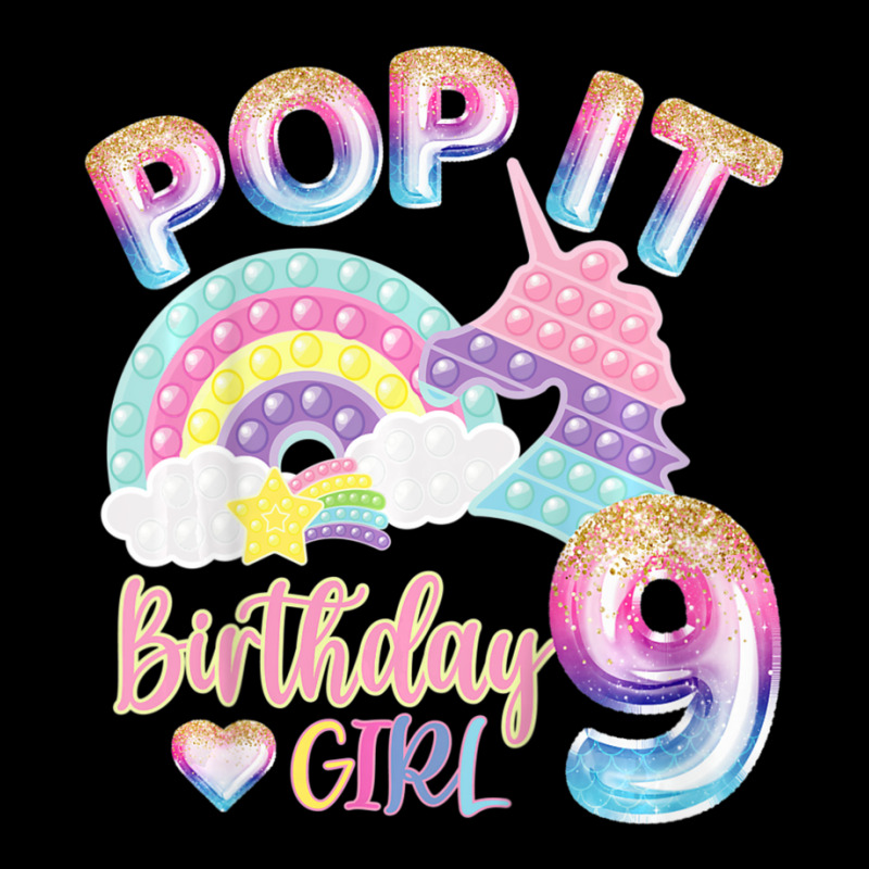 Kids Pop It 9th Year Old Birthday Girl For Pop Party Theme Unisex Jogger | Artistshot