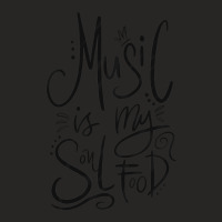 Music Feeds My Soul Black Ladies Fitted T-shirt | Artistshot