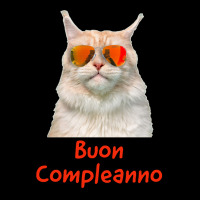 Happy Birthday In Italian Language Congratulations Party With Cat Adjustable Cap | Artistshot