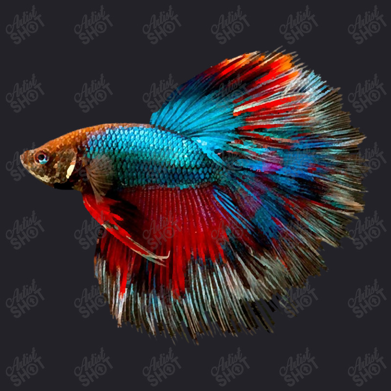 Red Blue Betta Fish Jambrong Unisex Sherpa-lined Denim Jacket | Artistshot